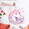 Creative Watercolor Unicorn Self Adhesive Waterproof Oil Proof Wall Sticker for Kitchen Bedroom Home Decor