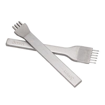 2 Stück 3mm 4 Zähne 6 Zähne Leder Vorstecheisen Fein poliert Weißstahl Leder Zinkenstanze mit