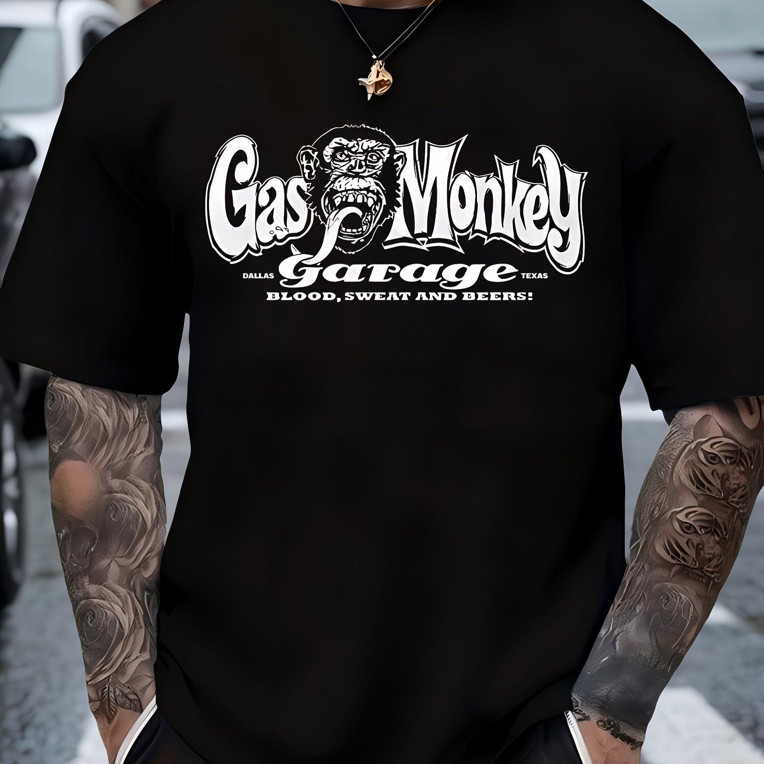 

Летняя футболка с круглым вырезом и 3D-принтом с креативным узором обезьяны, модная повседневная мужская футболка с коротким рукавом S