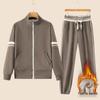 Winter Women's Fleece-Lined Slim Fit Cardigan & Joggers Fitness Set