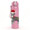 1PC Christmas Scarf Puppy Dog 750ml Color Plastic Sports Water Bottle Leakproof Flip Straw Lid Suitable for Sports Office Home Use