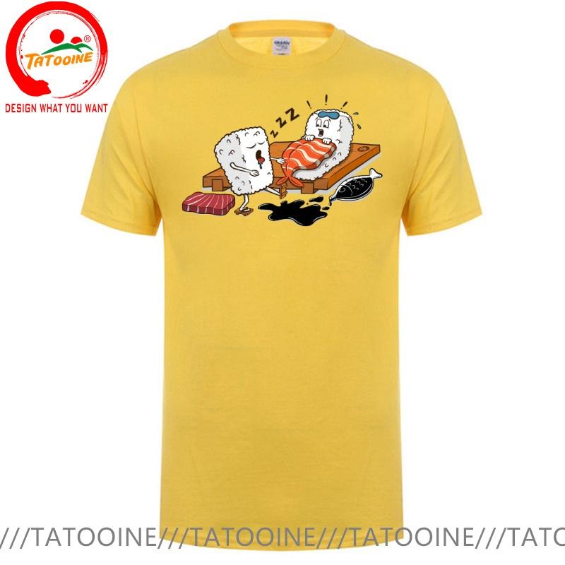 Funny Design Sleepwalking Sushi Sred Doublet Unisex Fashion Trendy Casual Clothing Stylish Tops Tee Shirt Leisure Tshirt Unisexs