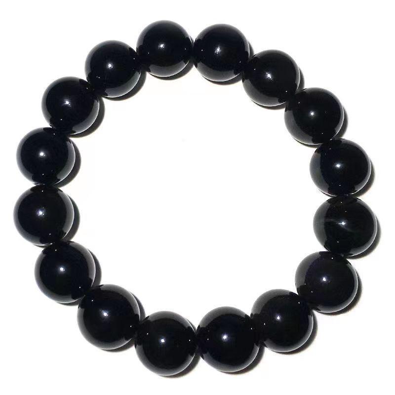 Ethnic Style Obsidian Buddha Beads Bracelet for Couples - Unisex Student Gift