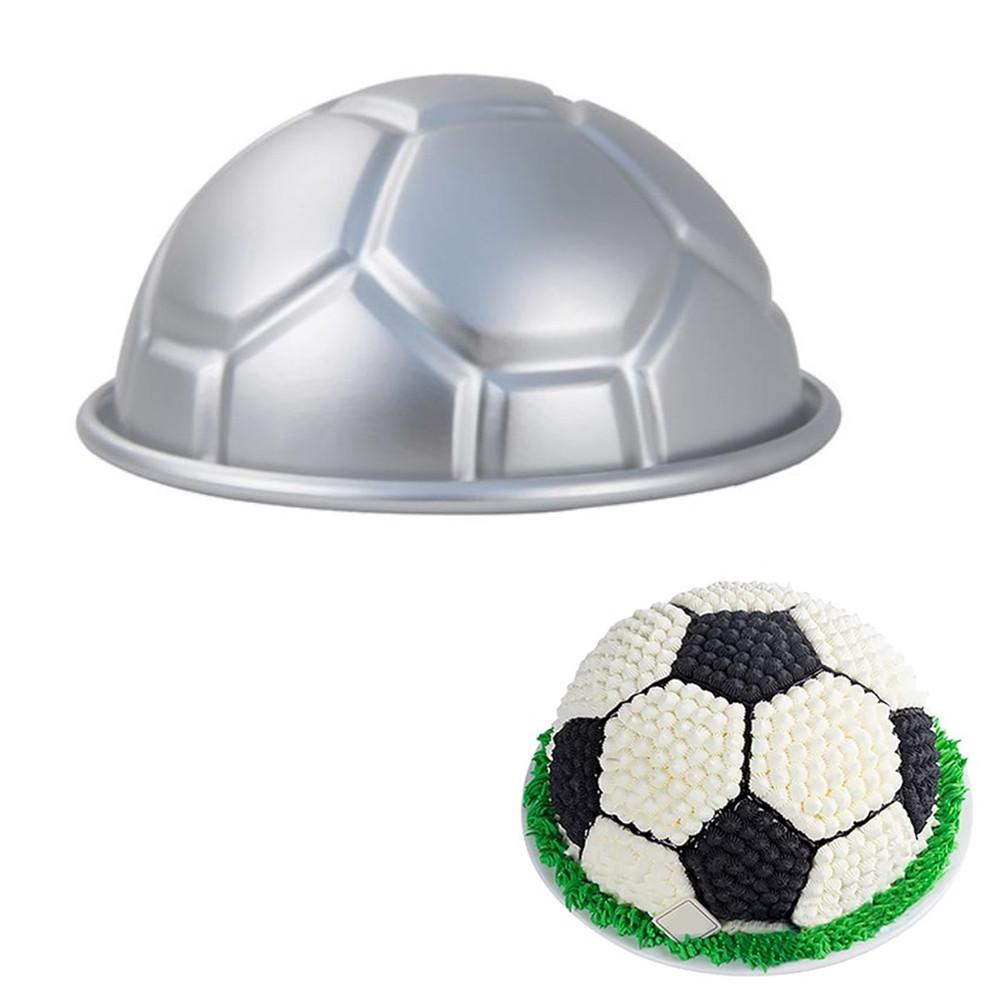 1pc 3D Football-shaped Semi-circular Molds Aluminum Half Round Chocolate Baking Pan Soccer Cake Pan Dessert Tools Parts China Mainland