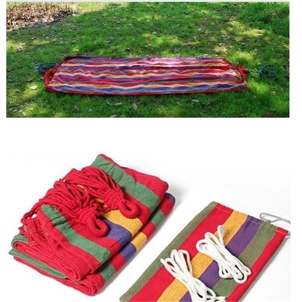 Portable Garden Canvas Hammock Camping Sleeping Swing Bed Hanging Porch Backyard Indoor Outdoor