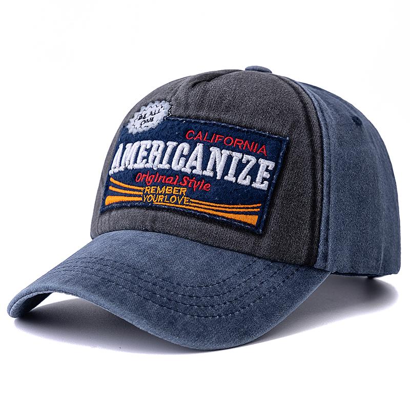 Unisex Washed Cotton Vintage Baseball Cap Americanize Letter Embroidery Dad Hat Outdoor Sports Hat For Men And Women