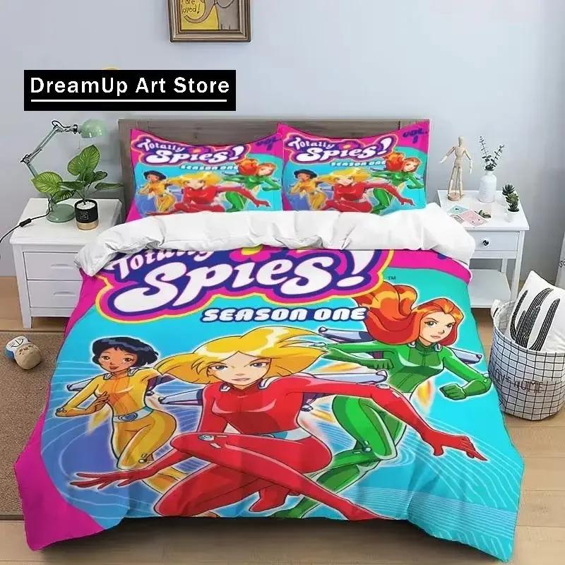 3D-Druck Cartoon T-Totally Spies Bettwäsche-Set Jungen Mädchen Twin Queen King Size Bettbezug Kissenbezug Bett Jungen Schlafzimmer für Erwachsene