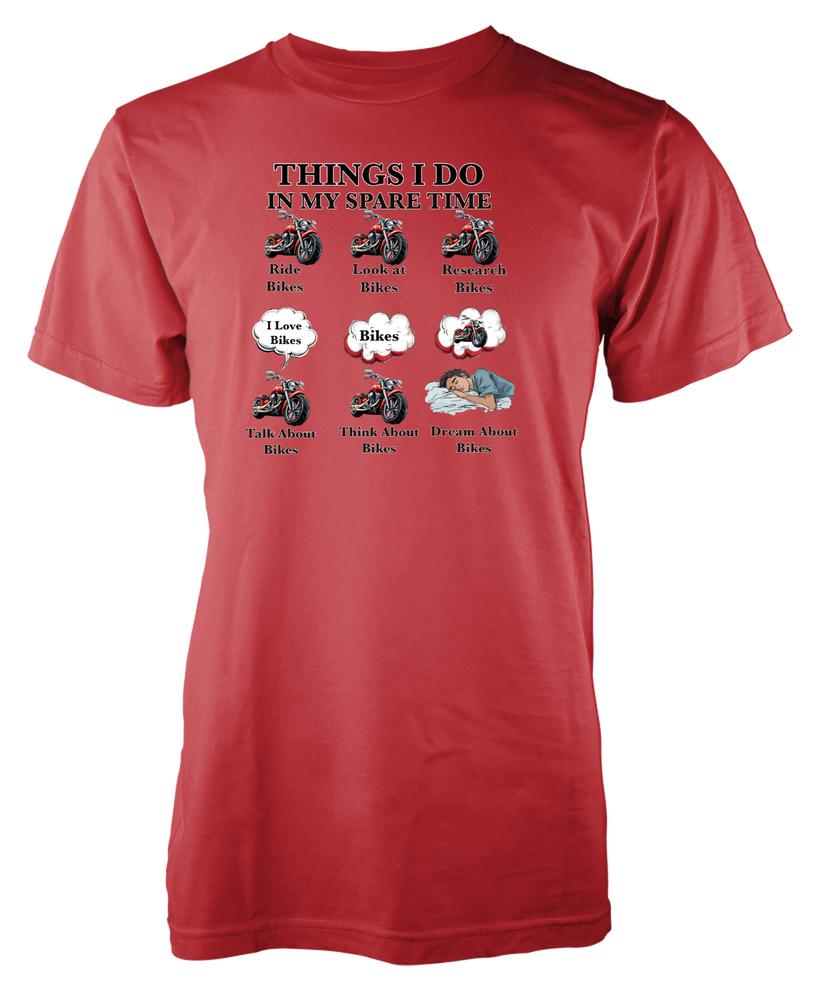 Bnwt Things I Do In My Spare Time Motorbike Funny Unique TShirt Adult Kids S
