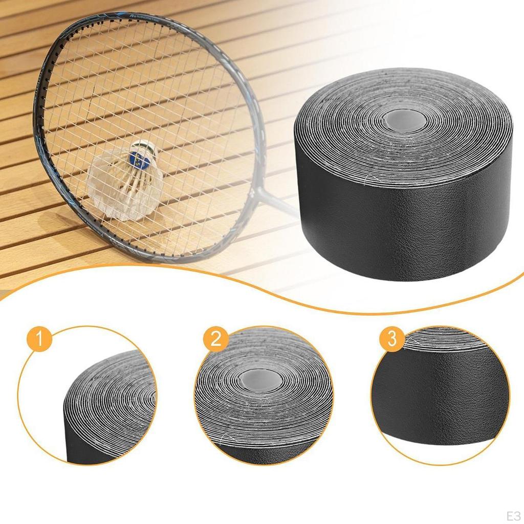 Racket Head Protection Tape Protective Sticker Portable Wear Resistant PU Leather Squash Racquet