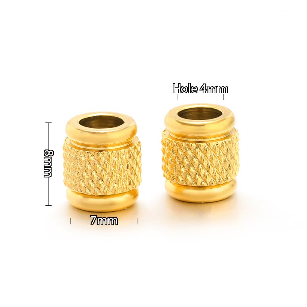 20Pcs Stainless Steel Gold Color Cylinder Bead Loose Spacer Beads for DIY Jewelry Beaded Necklace Supplies Bracelets Accessories