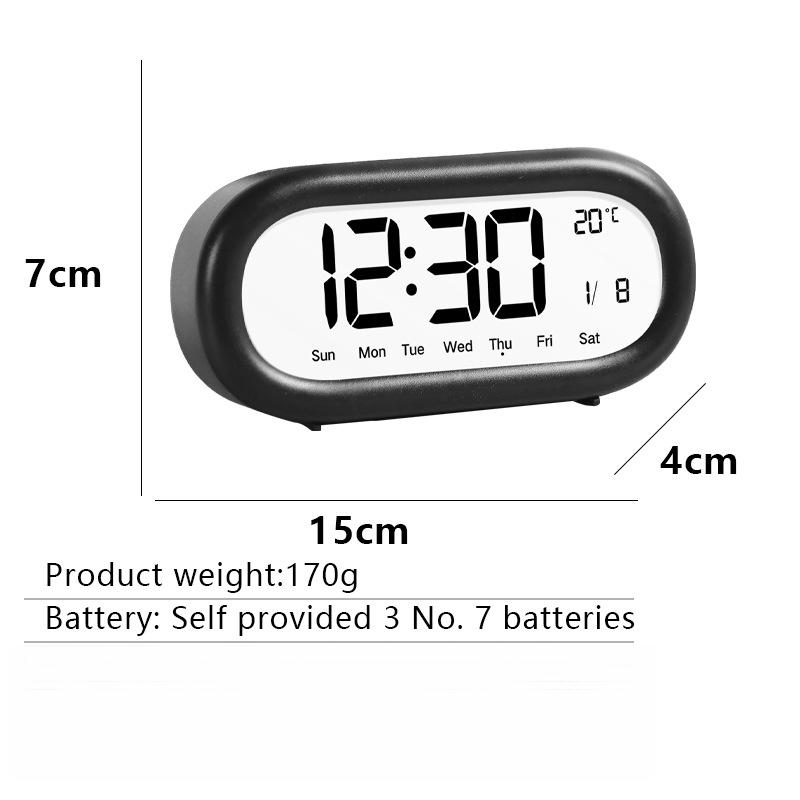 Minimalist LCD Digital Alarm Clock for Kids & Students, Smart Bedroom Desk Electronic Clock, Study Timer