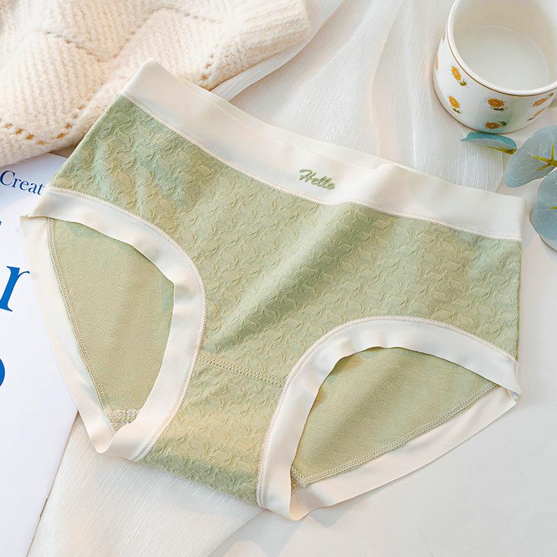 Traceless Lace Breathable Women's Mid Waist Briefs Women's Gentle and Soft Fashion Underwear