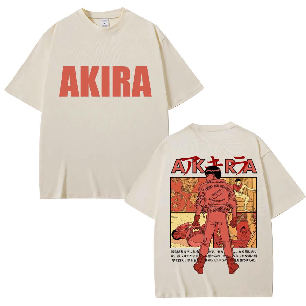 Japanese Anime Neo Tokyo Akira Vintage T-shirts Manga Movie Science Fiction Shotaro Kaneda T Shirt Loose Cotton T Shirts