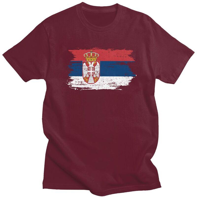 Custom Serbia Flag T Shirt Men Short Sleeves 100 Cotton Tshirt Casual Serbian Proud Tee Tops Streetwear Tshirt