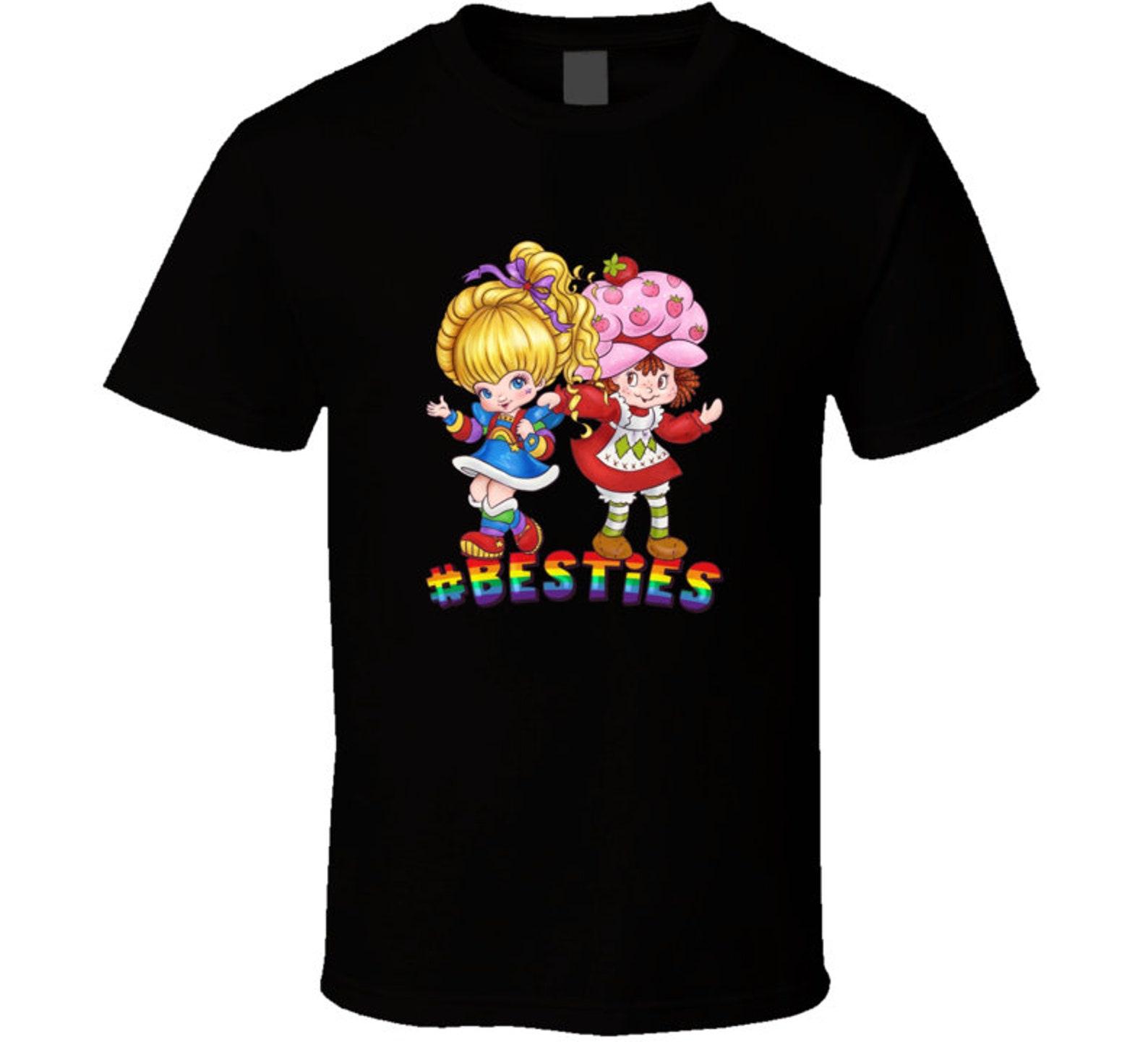 New Besties Rainbow Brite Black Tshirt Size S- 2XL 4XL
