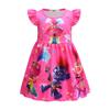 Mädchen Troll Kleid Flatterärmel Kleid Cartoon Animationsfilm Charakter Mode Druck Niedliches Freizeitkleid