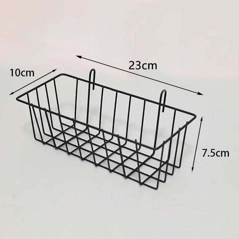 Metallgitter Kleiner Hängekorb DIY Eisen Wandhängehalterung Badezimmer Wandhänge-Aufbewahrungskorb Küchenregal Heimdekoration