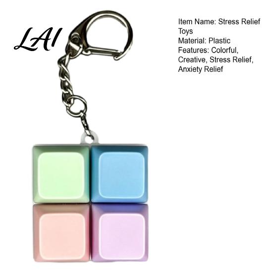 Office Stress Relief Colorful Keyboard Fidget Toys Mechanical Button Clicker Keychain Toy Creative Decompress for Adults Work Anxiety