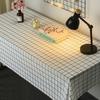 Table Cloth Waterproof Oil Proof Minimalist Fashionable Decorative White Plaid Tablecloth Table