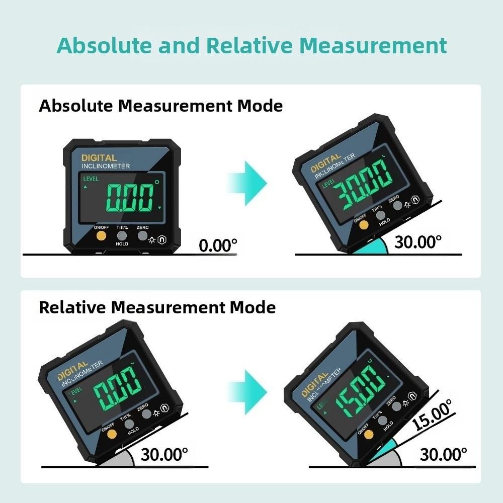 Waterproof Slope Meter Single-sided Magnetic Angle Finder Digital Inclinometer  Level Gauge Tool