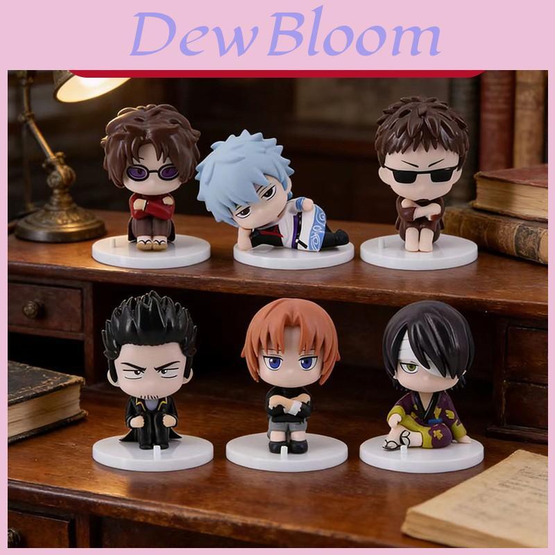Gintama Pvc Figurine Set With Sitting Characters For Desk Decor And Gift Ideas