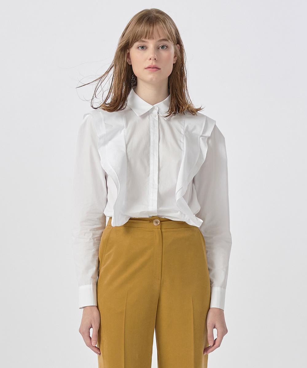 Wove Moment [22Fw] Ruffle Detail Shirt - White White/38