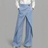 Women High Waisted Wide Leg Pants with Button Detail Casual Loose Fit Trousers