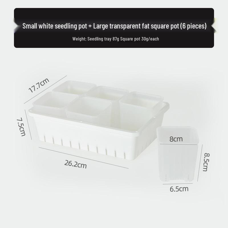 Small Black Square Succulent Seedling Tray - Thickened Plastic Pot Stand & Water Catcher