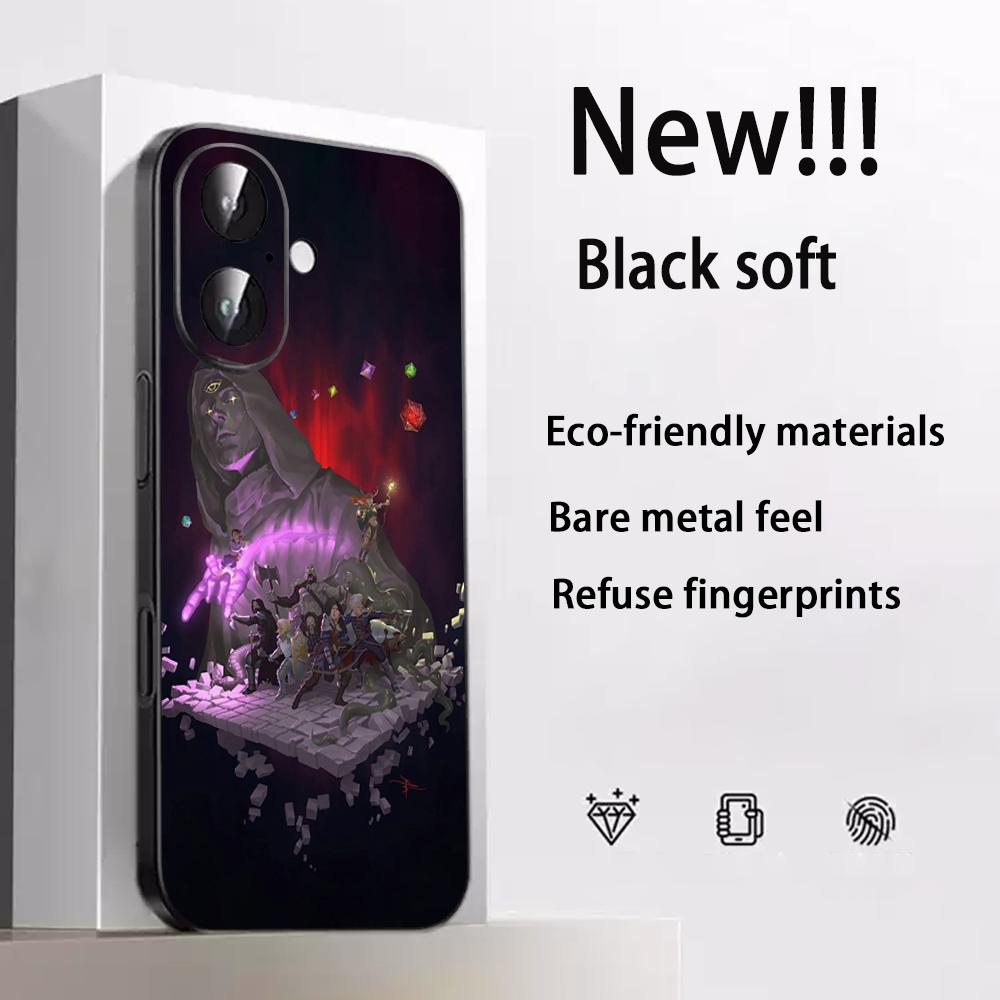 Dungeons Dragons dnd cool game Phone Case For iPhone 17 16 e 15 14 13 12 Plus Mini Pro Max Soft black Shockproof Cover