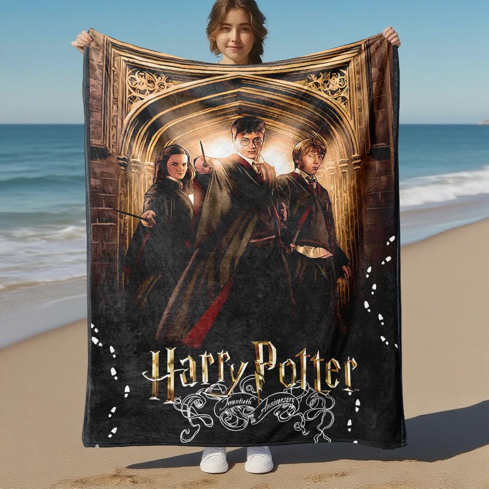 1PC Harry Potter Twentieth Anniversary Outdoor Flannel Blanket Soft Plush Decor for Picnics, camping,Bedroom, Playroom, Office1209A