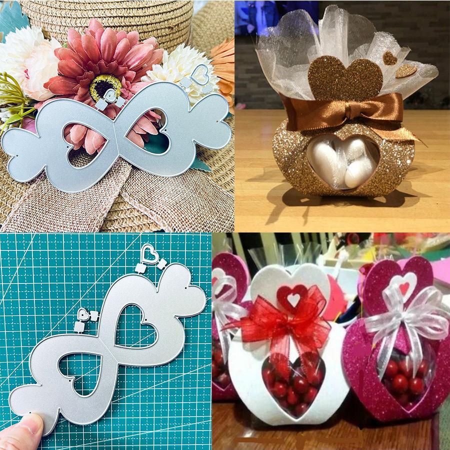 Love Sweet Candy Box Metal Die Cut, DIY Scrapbooking Embossing Stencil, Handmade Greeting Card Making Metal Cutting Dies, Gift Card Making Tools