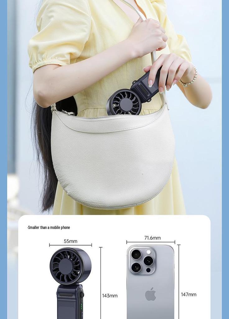 Portable High-Speed Foldable Handheld Fan, Super Powerful Small Neck-Hanging Fan for Outdoor Use