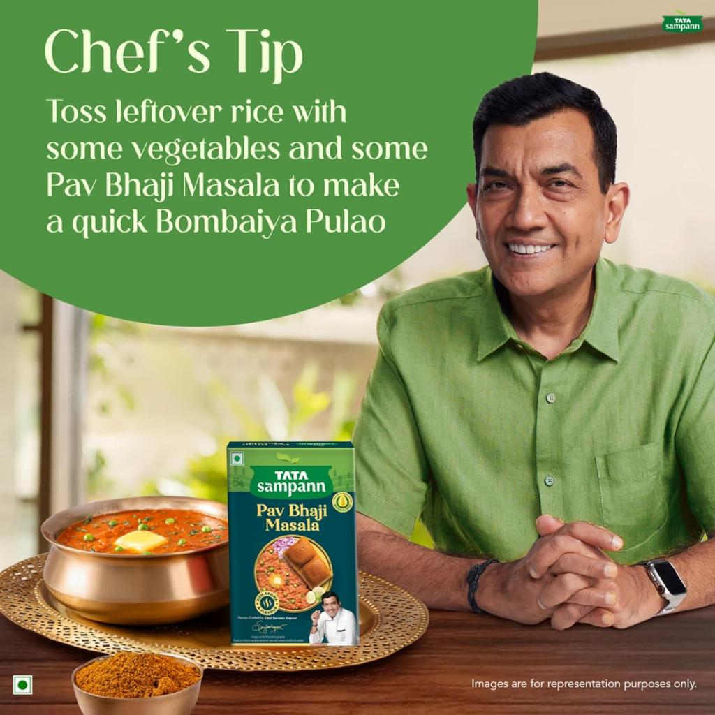Tata Sampann Pav Bhaji Masala Powder With Natural Oils For Authentic Flavor By Sanjeev Kapoor 100 g