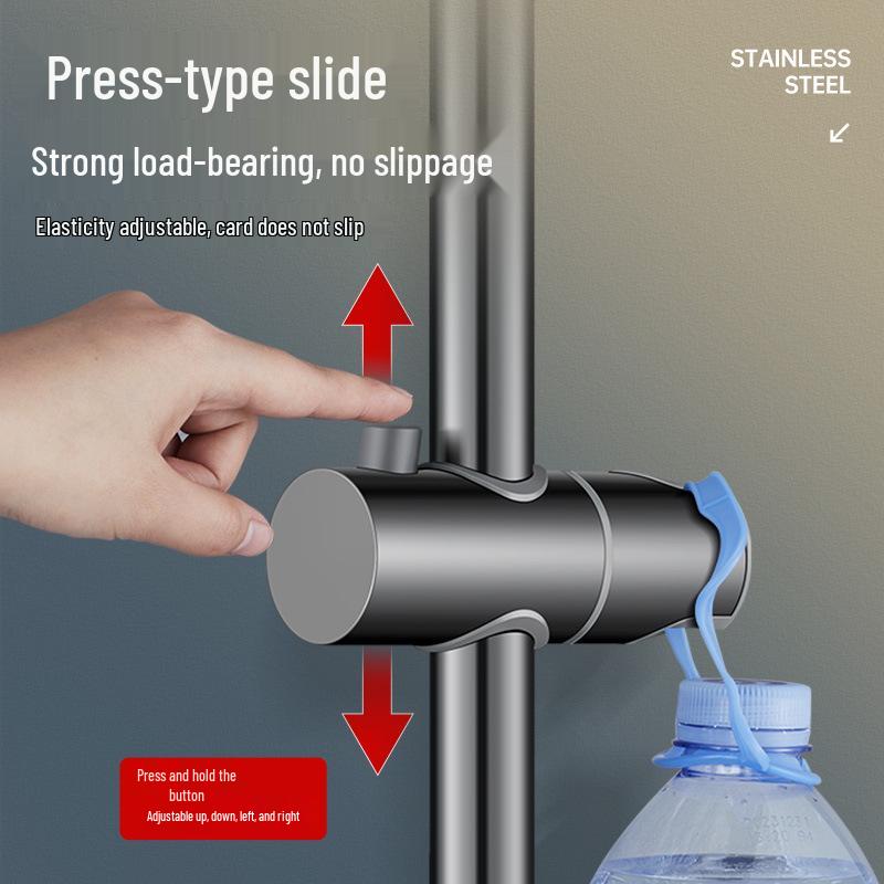 Punch-Free Stainless Steel Shower Head Holder Set