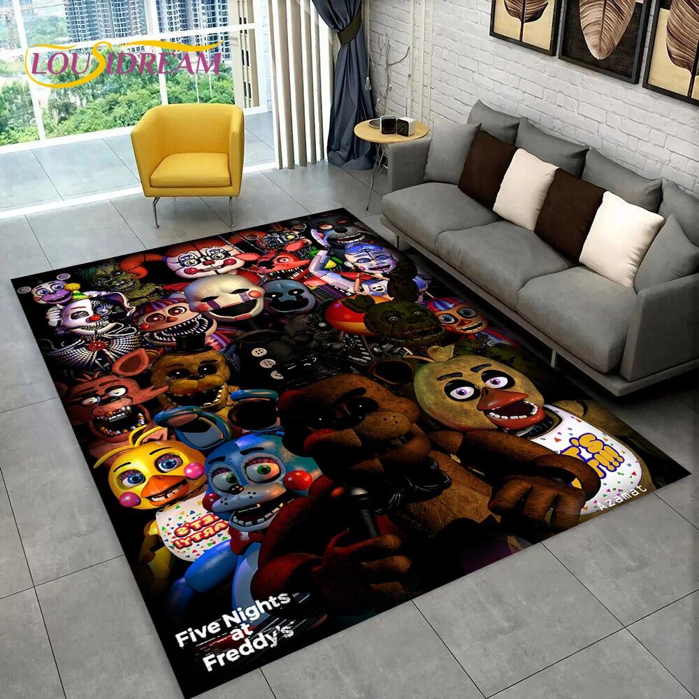 Horror Game FNAF Freddy Film Teppich Teppich für Zuhause Wohnzimmer Schlafzimmer Sofa Fußmatte Dekoration, Kinder Spielzimmer Teppich Rutschfeste Bodenmatte