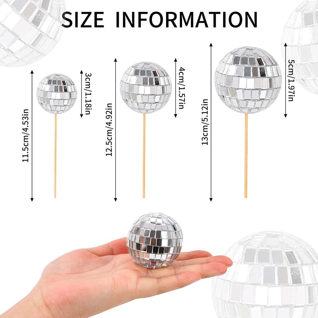 Disco Spiegelkugel, Kuchenaufsatz, Neuer Stil, Reflektierender Disco-Aufsatz, Geburtstagsdekoration, Kreative Partydekoration