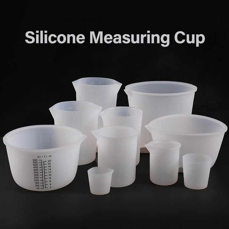 1PC 30-1000ml Silicone Measuring Cup Transparent With Scale Food-Grade Separating Cups DIY Cake Epoxy Resin Jewelry Making Tools