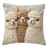 Funda de Cojín Decorativa para Ventanas Salientes, Funda de Cojín con Estampado de Alpaca, Funda para Cojín de Sofá con Cremallera Oculta, Fundas Lindas de Alpacas para Sofá, Sala de Estar,