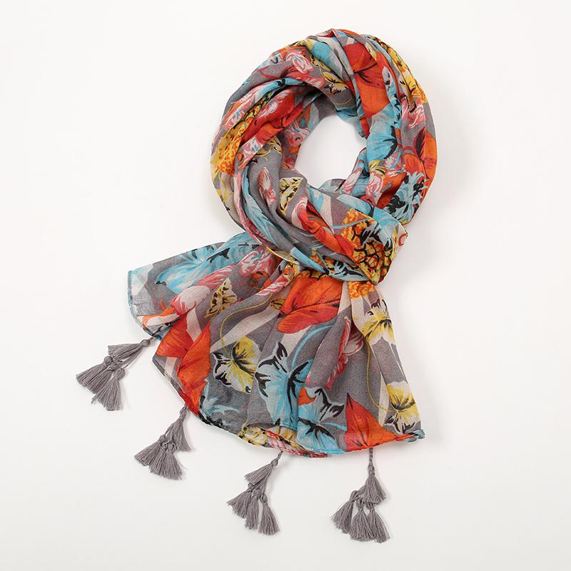 Návrhář Značka Ženy Šála Klasický potisk Dáma Šály Bavlna Měkké Oversize Hidžáby Krk Čelenka Tassel Foulard
