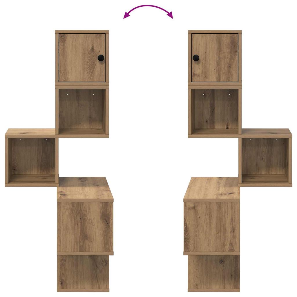 Wall Corner Shelf Artisan Oak 48 X 48 X 120 Cm Engineered Wood