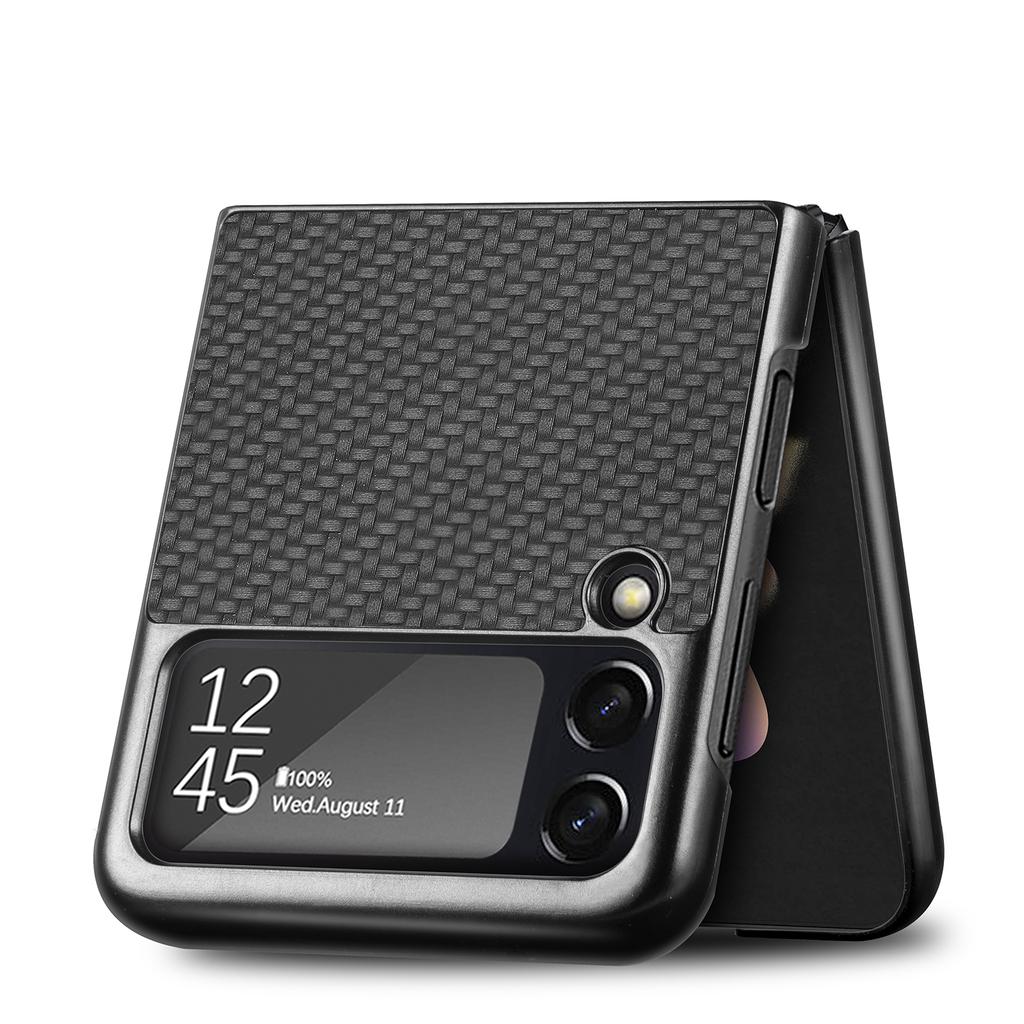 Luxuriöses Carbon Fiber Slim Case für Samsung Galaxy Z Flip 3 4 5g Flip3 Flip4 Telefonschutzhülle Coque für Samsung Z Flip 4