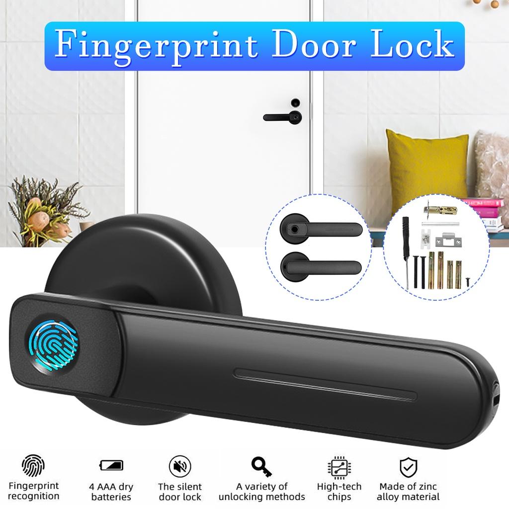 Schwarzes Fingerabdruck-Türschloss Keyless Entry Sicher Zuhause Biometrisches Fingerabdruck Elektrischer Griff Türschloss Smart Home Türschloss