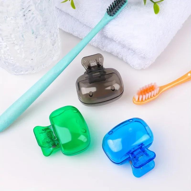 Travel Portable Toothbrush Covers Toothbrush Protector Cap Brush Pod Case Protective Portable Plastic Clip for Household