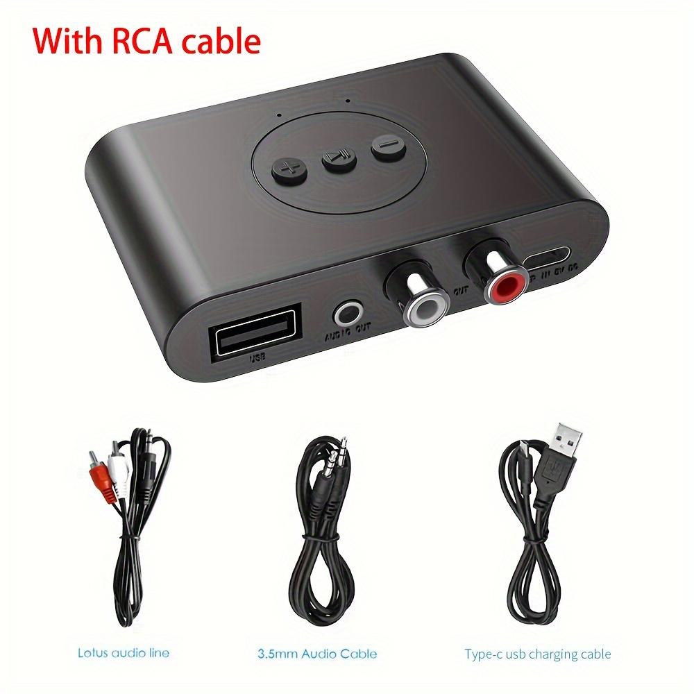 Bluetooth 5.3 Audioempfänger Sender 3,5 mm AUX RCA Dual-Ausgangsschnittstelle Hifi Stereo Musik Wireless Audio Adapter für TV PC Car Kit Lautsprecher