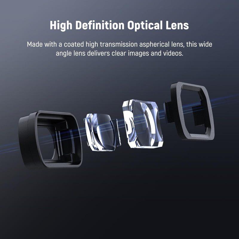 NEEWER 0.75X Wide Angle Lens Compatible with DJI OSMO Pocket 3 Creator Combo Accessories Magnetic Coated Action Camera Lens