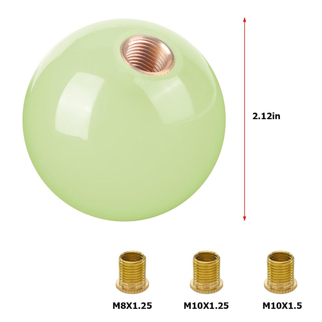 BESULEN Car Gear Shifter Head Resin 5 Speed Knob with 3 Adapters Luminous Gear