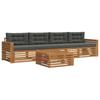 Outdoor Sofa Set with Cushions 5 Pcs Natural and Anthracite