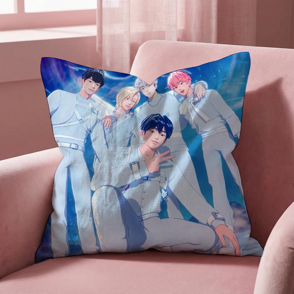 Kpop P-PLAVE Cushion Cover Multi-Scene Pillow Cover for Home & Car - Reversible, Soft & Durable for Daily Use