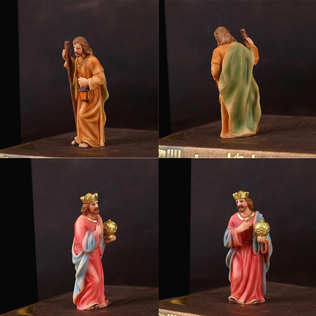 Christmas Nativity Set Christmas Decorations Religious Jesus Figurines Manger Small Figurines Nativity Scene Holiday Decor