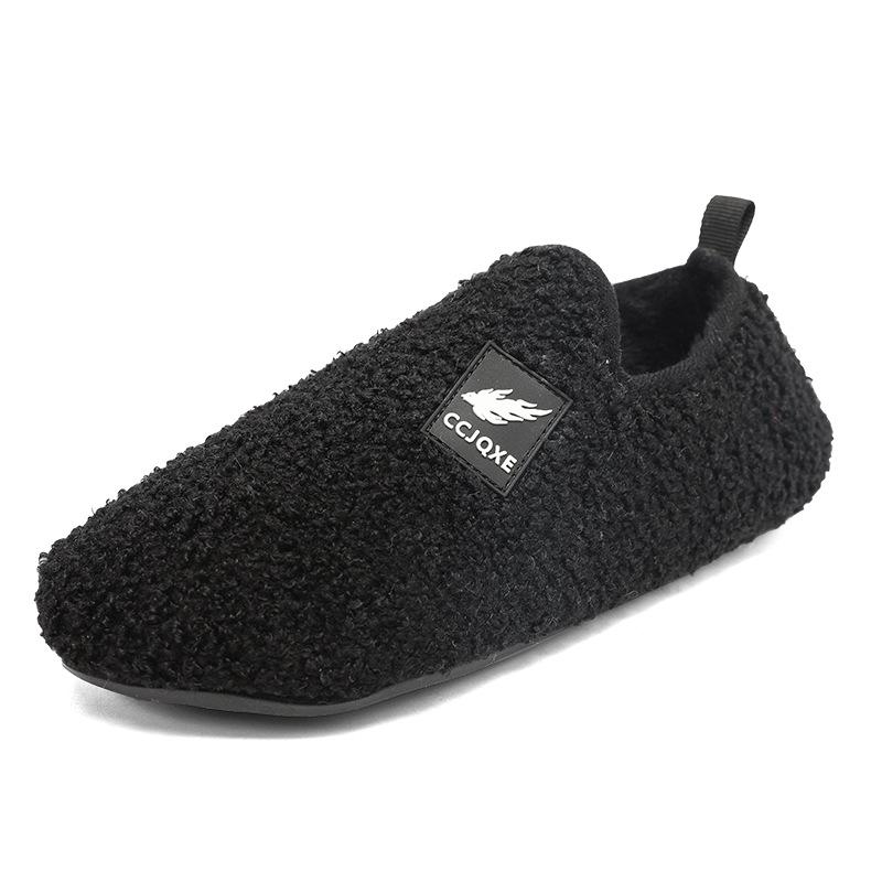 Home cotton shoes indoor household plush slippers winter warm couple waterproof bag and cotton slippers